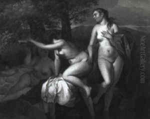 Diana Bathing Attended By Her Nymphs And Putti by Jan van Neck
