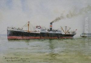 'a Study Of The Cargo Ship 'benefactor'' by William Minshall Birchall