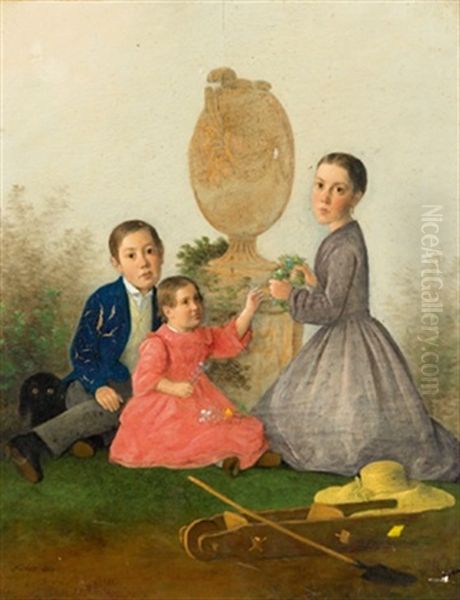 Bildnis Der Kinder Musch - Ludwig 9 Jahr, Adolf 7 Jahr, Ottilie 1 1/2 Jahr Alt - view 1