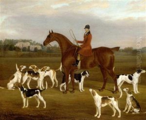 Henry Ayris, Huntsman To Lord Segrave, On "radical" With "dervice", "desperate", "daffodil", "general", "halibut", "jupiter", "phaabe" And "protestant", Berkeley Castle In The Distance Henry Ayris, Huntsman To Lord Segrave, On "radical" With "dervice", "desperate", "daffodil", "general", "halibut", "jupiter", "phaabe" And "protestant", Berkeley Castle In The Distance