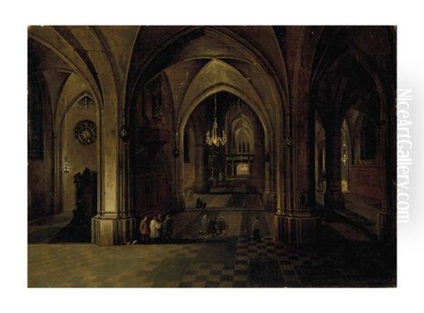 Vue De Nuit D'une Eglise Gothique - view 1