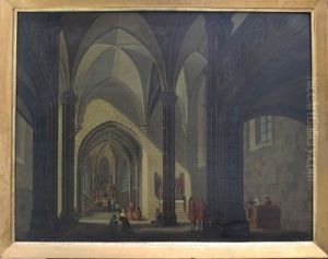 Interrior Of A Cathedral With Prayers And Visitors
