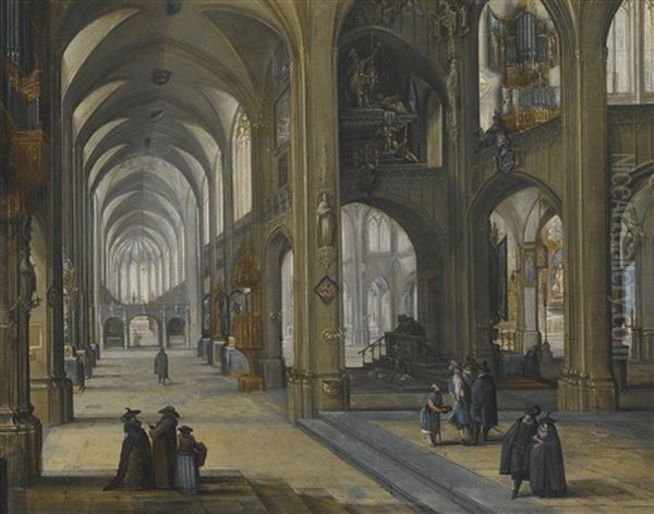 An Interior Of A Gothic Church, Facing Eastwards - view 1