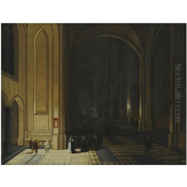 The Interior Of A Church By Night, With Nuns In The Foreground - view 1