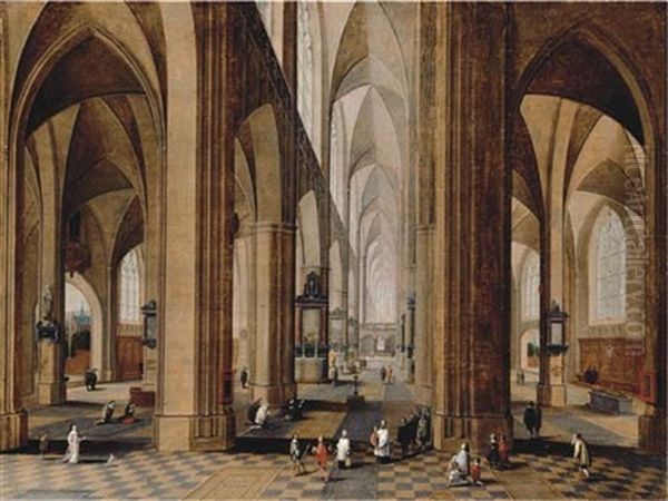 The Interior Of A Gothic Cathedral - view 1