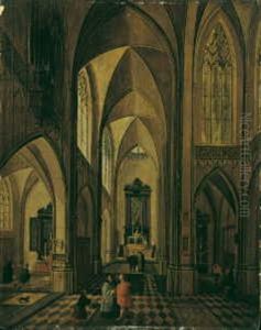 Kircheninterieur Mit Reicher Figurenstaffage by Peeter Neeffs the Elder
