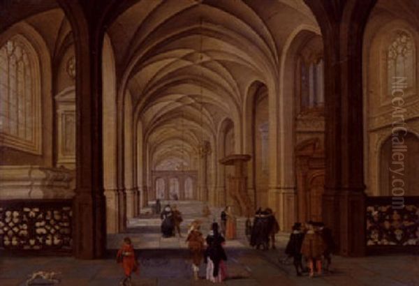 Interior Of A Church With Figures - view 1