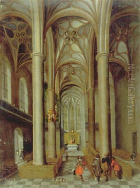 Besucher In Einer Gotischen Kirche - view 1