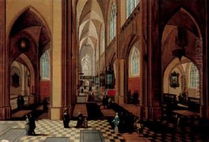 The Interior Of A Cathedral by Peeter Neeffs the Elder