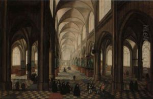 The Interior Of A Gothic Cathedral