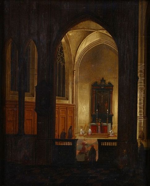 Mass In A Gothic Church - view 1