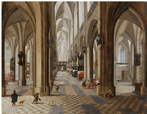 The Interior Of The Onze Lieve Vrouwekerk In Antwerp - view 1