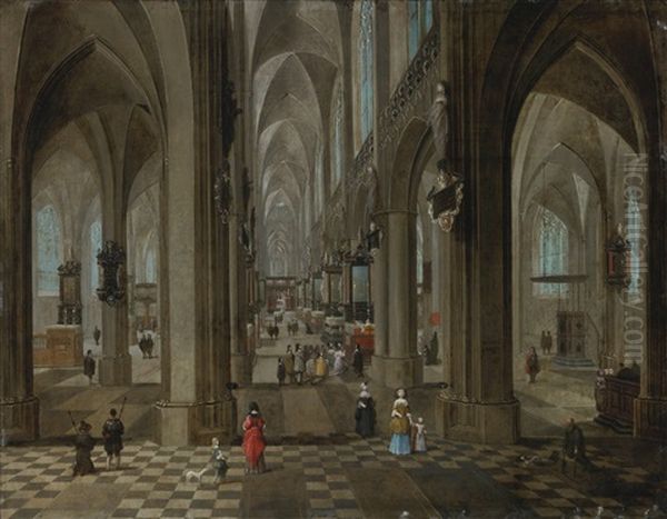 The Interior Of The Onze Lieve Vrouwekerk In Antwerp - view 1