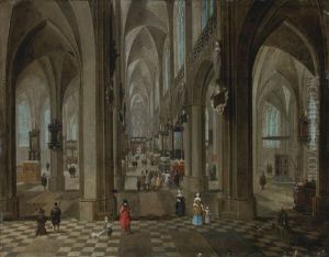 The Interior Of The Onze Lieve Vrouwekerk In Antwerp by Peeter Neeffs the Younger
