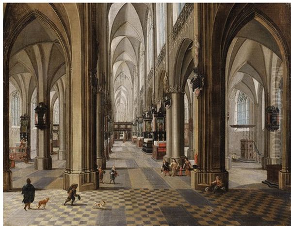 Das Innere Der Onze Lieve Vrouwekerk In Antwerpen - view 1