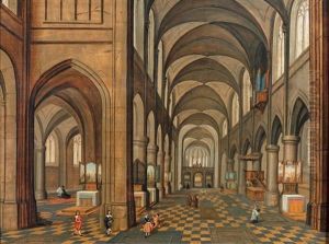 Interieur D'une Cathedrale Animee De Personnages