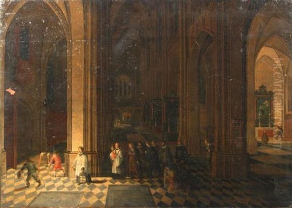 The Interior Of The Cathedral Of Antwerp - view 1