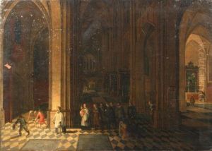 The Interior Of The Cathedral Of Antwerp by Peeter Neeffs the Younger
