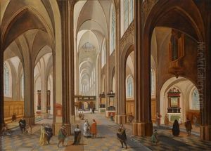 Das Innere Der Onze Lieve Vrouwe-kathedrale In Antwerpen by Peeter Neeffs the Younger