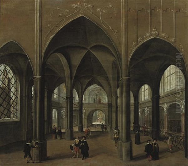 The Interior Of A Church With Elegant Figures - view 1