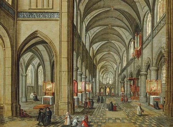 A Church Interior With Figures - view 1