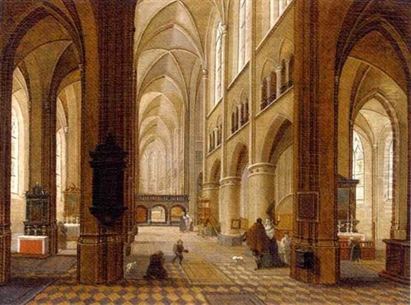 A Church Interior With Elegant Company In The Foreground - view 1
