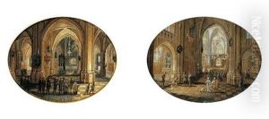 A Cathedral Interior With A Mass by Peeter Neeffs the Younger