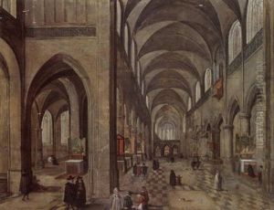 Interior Of A Cathedral With Elegant Figures And Children Playing In The Foreground Interior Of A Cathedral With Elegant Figures And Children Playing In The Foreground