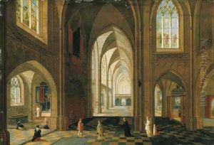 The Interior Of A Gothic Cathedral Looking East
