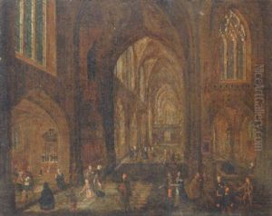 The Interior Of A Cathedral by Peeter Neeffs the Younger