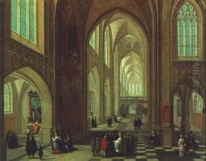 The Interior Of A Gothic Cathedral
