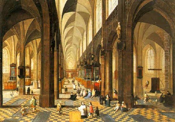 Church Interior With Figures - view 1