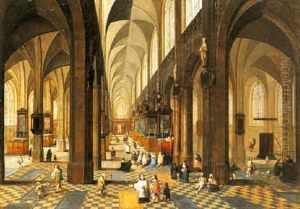 Church Interior With Figures by Peeter Neeffs the Younger