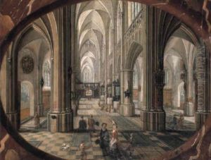 The Interior Of A Gothic Church, Looking East