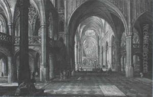 Phantasievolles Kircheninterieur Mit Personenstaffage by Peeter Neeffs the Younger