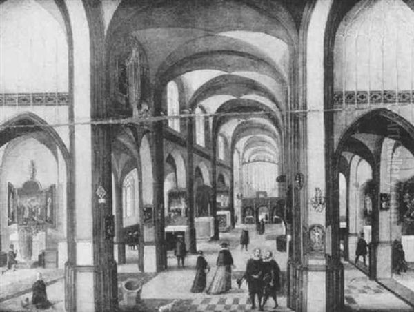 Church Interior With Figures - view 1