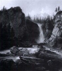 Figures By A Waterfall Figures By A Waterfall