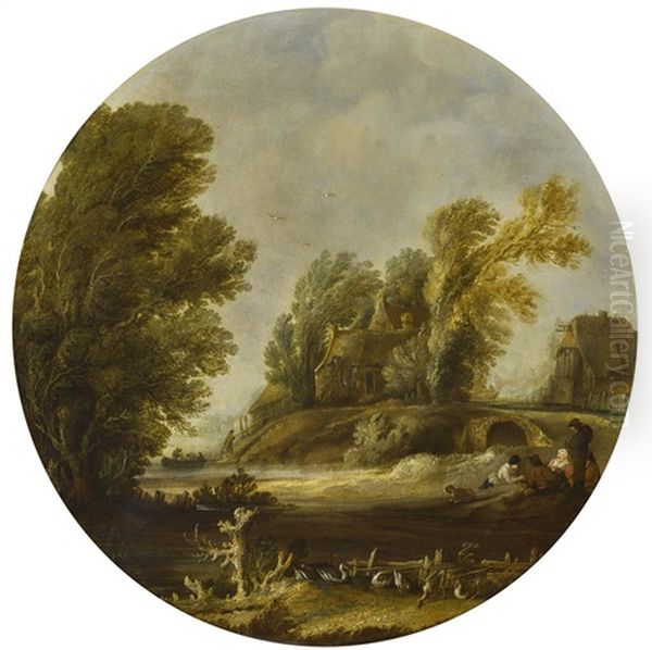 Landscape With Figures On The Banks Of A River - view 1