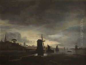Landscape With Windmill by Aert van der Neer