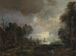 Mondscheinlandschaft by Aert van der Neer