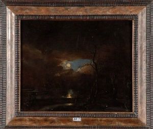 Paysage Lacustre Au Clair De Lune by Aert van der Neer
