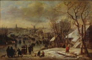 Winter Landscape With Figures by Aert van der Neer