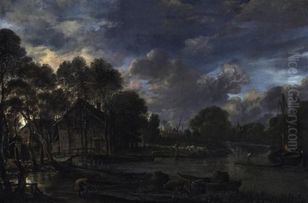 Fluslandschaft Im Mondlicht - view 1