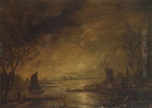 Hollandische Mondscheinlandschaft by Aert van der Neer