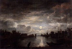 Kustby I Mansken by Aert van der Neer