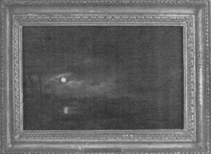 Mansken Over Landskap Med Stad Och Figurer by Aert van der Neer