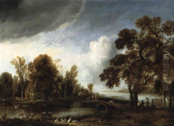 River Landscape With Figures - view 1