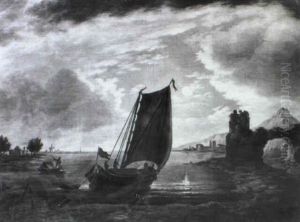 Meereskueste Bei Mondschein by Aert van der Neer