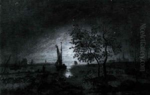 Mondscheinlandschaft by Aert van der Neer
