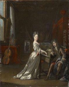 Im Musikzimmer by Eglon van der Neer